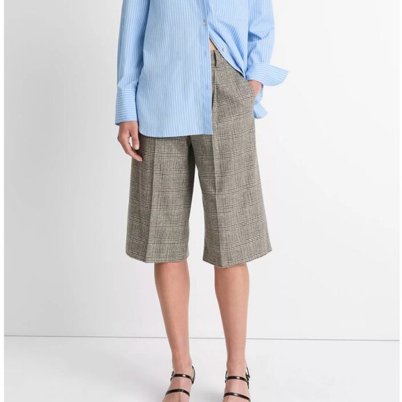 Vince Plaid Wool Shorts